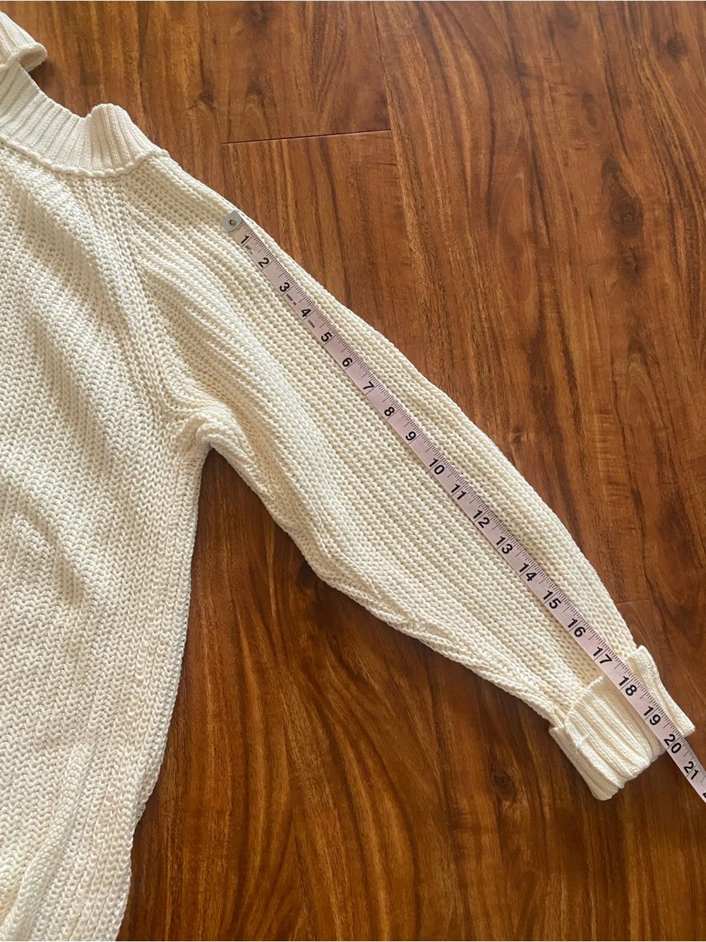 Free People Womens Cream Chunky Knit Ribbed Cutout Turtleneck Sweater Size Large